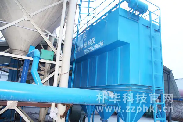 耐火砖粉磨车间用脉冲布袋除尘器完成安装