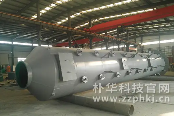 烟气脱硫设备不锈钢脱硫塔加工完成 